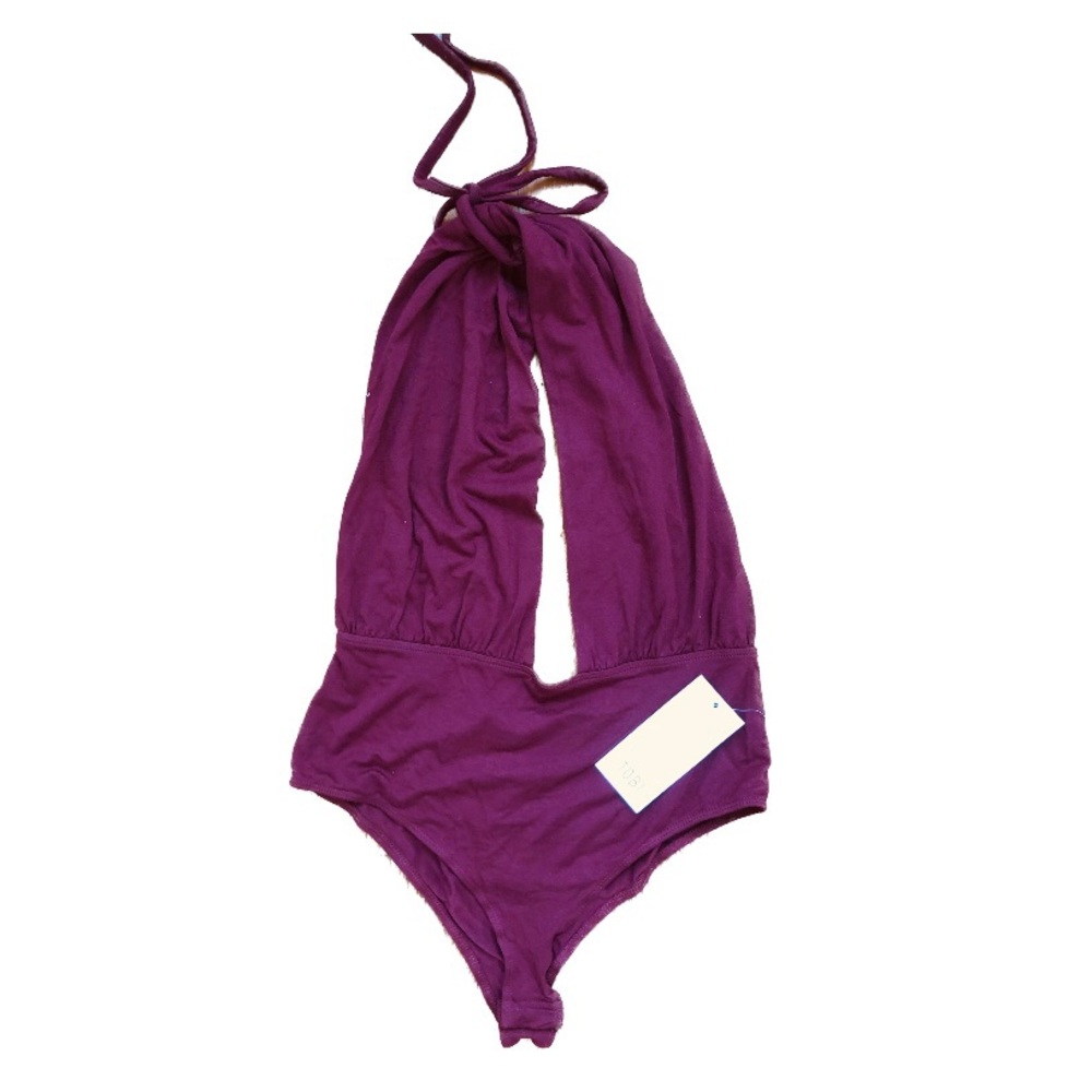 Tobi Halter Keyhole Plunging Bodysuit (NWT)